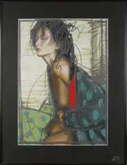 Nico Vrielink, Portret van zijn vrouw, 1958, Lithografie op papier