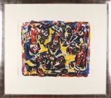 Theo Wolvecamp, Abstracte compositie, Lithografie handgesigneerd