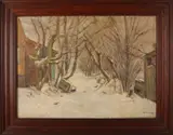 J.P.C. van Os, Besneeuwd landschap, Olieverf op linnen