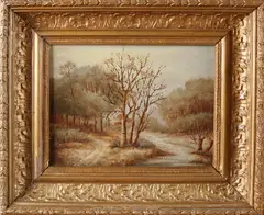 A.J. Reuvers, Wintergezicht, Olieverf op paneel