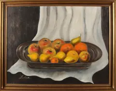 J. van Oosten, Stilleven met appels, Olieverf op linnen