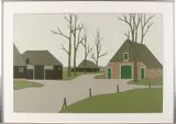 Klaas Bernink, Twentse boerderij, 1984, Lithografie op papier
