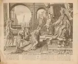 C. Vischer, 2x antieke gravures, Twee antieke bijbelse 17e eeuwse gravures
