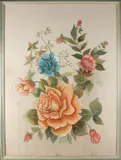 Gouache op zijde, Bloemen, Gouache op zijde