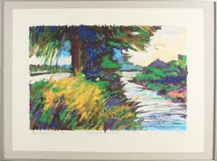 Peter de Rijcke '89, Noord Hollands landschap, Lithografie op papier