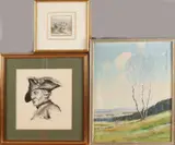 Zeven maal diverse Duitse werken, Divers, Holst, landschap, olieverf, beschadigd