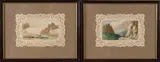 John P. Clewe?, 2x Berglandschappen, Aquarellen op papier