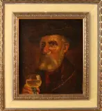Onduid. gesign., Duitse man met glas wijn