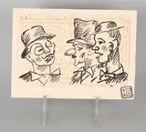 Herman Bieling, Carnaval Düsseldorf, Tekening carnaval Düsseldorf met clowns (postkaart)