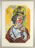 Curt Schröder, Clown, Olieverf op papier