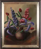 Bastiaan Vroegop, Vaas met bloemen, 1910, Olieverf op linnen