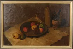 Monogram F.B., Stilleven met appels, Olieverf op linnen