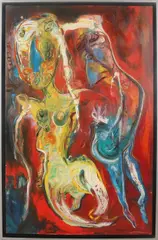 Jan te Wierik, Figuratieve compositie, Olieverf op linnen