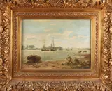 Jan F. van Deventer, Aan de Waal, Olieverf op paneel