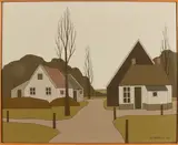 Klaas Bernink, Boederij in Schoorl, 1979, Acryl op linnen