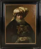 Fritz Dietrich, Kopie Rembrandt 1912 Sultan, Olieverf op linnen