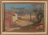 Arthur Fohr, Bergachtig landschap, Olieverf op paneel