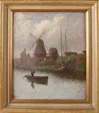 Fritz Koppmann, Noord-Duits riviergezicht, Olieverf op linnen