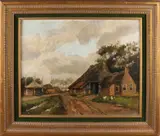 H.C. Kranenburg Jr., Boerderij met zandpad, Olieverf op linnen