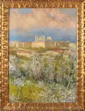 Karl Homburg, Gezicht op Praag, Olieverf op linnen