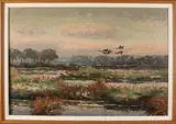 Landschap met vliegende eenden by Hakon Bjarke Thorsen? 1867 - 1925, mogelijk, Olieverf op linnen, offered Apr 2018