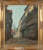 Albert Jahn-heiligenstadt, Steeg in Dresden, Olieverf op linnen