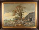 H.C. Kranenburg, Hollands landschap, Olieverf op linnen