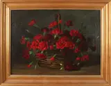 F. van den Duck, Mand met bloemen, Olieverf op linnen