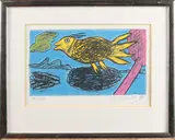 Guilliaume Corneille '97, Vogel in lucht, Lithografie op papier