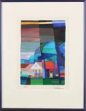Ton Schulten, Coulissen landschap, Zeefdruk op papier