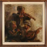 Bertell & Bertelli ? Circa, Musicerend gezelschap, Olieverf op paneel