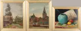 3x P.A. Nijgh, Monnickendam/Stilleven/Twents landschap, Olieverf op paneel