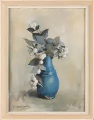 E.C. Arntzenius, Vaas met bessentak, Gouache op papier