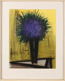 Bernard Buffet, Vaas met bloemen, Lithografie op papier