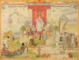 Jubileum Koninging Wilhelmina by David Abraham Bueno de Mesquita, Affiche op karton door D.A, offered Apr 2018