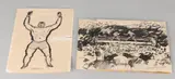 Twee maal Herman Bieling, Bokswedstrijd+Bokser, Tekening op papier