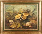 H.F. ter Beek, Paddestoelen, Olieverf op paneel