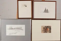 Etsen by J. de Groot, Koets met paardenspan, offered Apr 2018