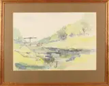 H.F. ter Beek, Ophaalbrug, Aquarel op papier