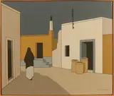 Klaas Bernink, Stadsgezicht Tunesië, 1982, Acryl op linnen
