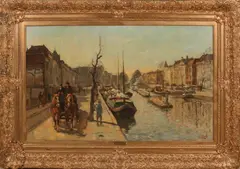 Cor Noltee, Hooikade Den Haag, Olieverf op linnen