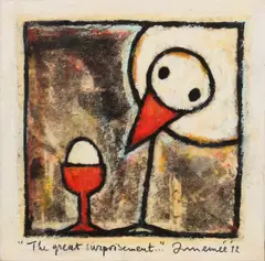 Hans Innemée, The great surprise, Acryl op papier