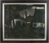 Monogram VoH, Boerderij bij nacht, Olieverf op linnen