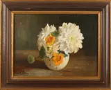 Vaas met bloemen by Gerard Krol, Olieverf op paneel, offered Jan 2018