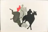 Victor W. Stroud, 'Jockeys te paard'., Lithografie op papier