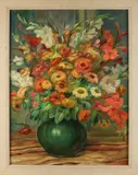 Wim Helder, 'Bloemstilleven'., Olieverf op linnen