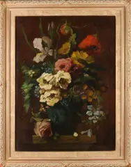W.A. Gijzeman, 'Bloem stilleven'., Olieverf op linnen