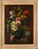W.A. Gijzeman, 'Bloem stilleven'., Olieverf op linnen