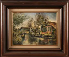 Ton Anconé 1980, Giethoorn, Olieverf op linnen