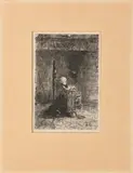 Josef Israëls 1824 -, 'Kindje in kakstoel'. (Ets), Ets op papier